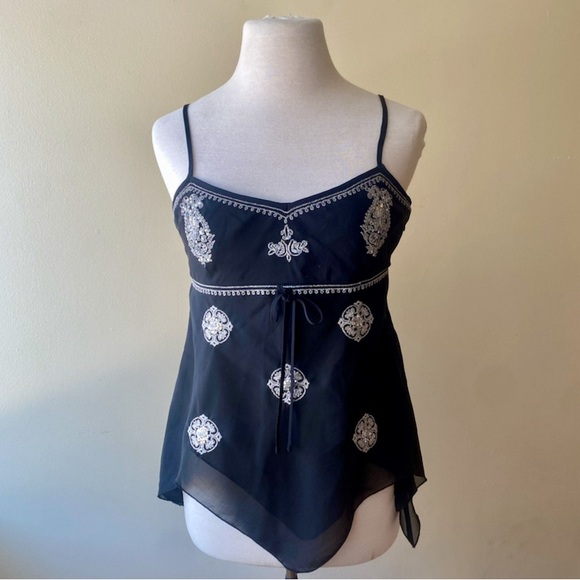 Vintage y2k embroidered babydoll top - Picture 6 of 8
